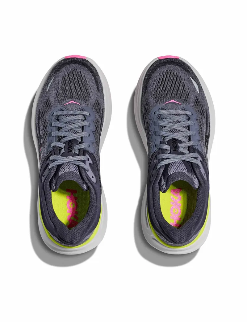 Hoka Women's Bondi 9 Running Shoes in Charcoal Grey / Grey Skies-3