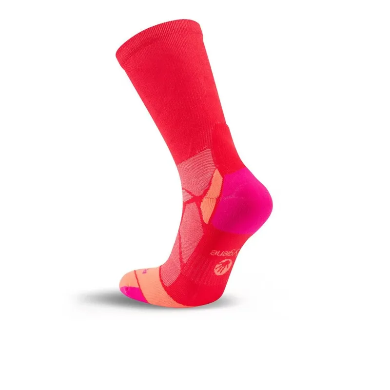 Hilly Marathon Fresh Crew Sock Min Cushioning Socks Hot Pink/Neon Candy-1