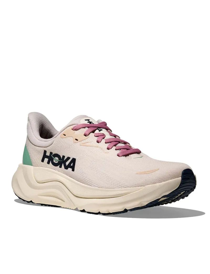 Hoka Women's Arahi 8 Running Shoes in Rose Cream / Alabaster -6