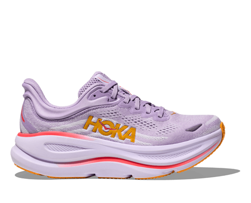 Hoka Women's Bondi 9 Running Shoes in Aster Flower / Starlight Glow -4