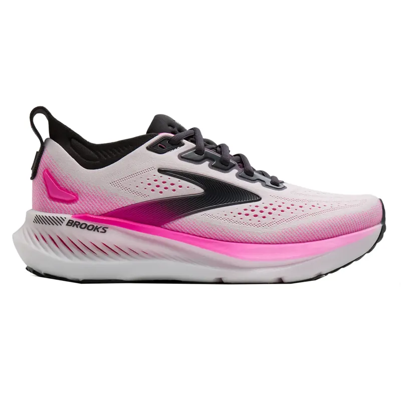 Brooks Women's Glycerin 23 Running Shoes in White/Phantom/Cyber Pink 