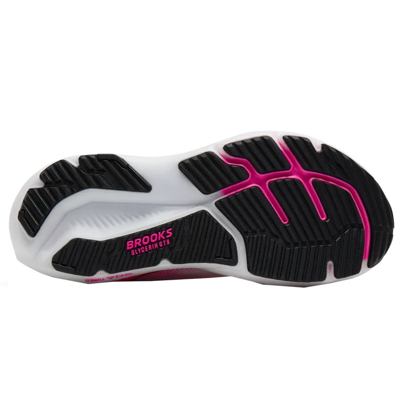 Brooks Women's Glycerin GTS 23 Running Shoes in White Phantom Cyber Pink-3