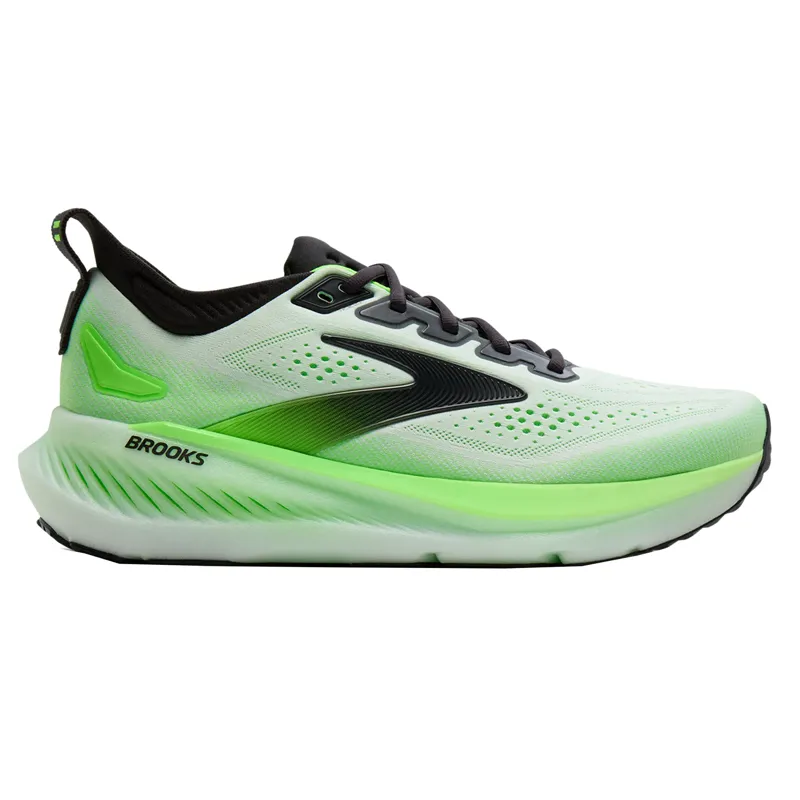 Brooks Men's Glycerin 23 Running Shoes in White/Phantom/Green Gecko