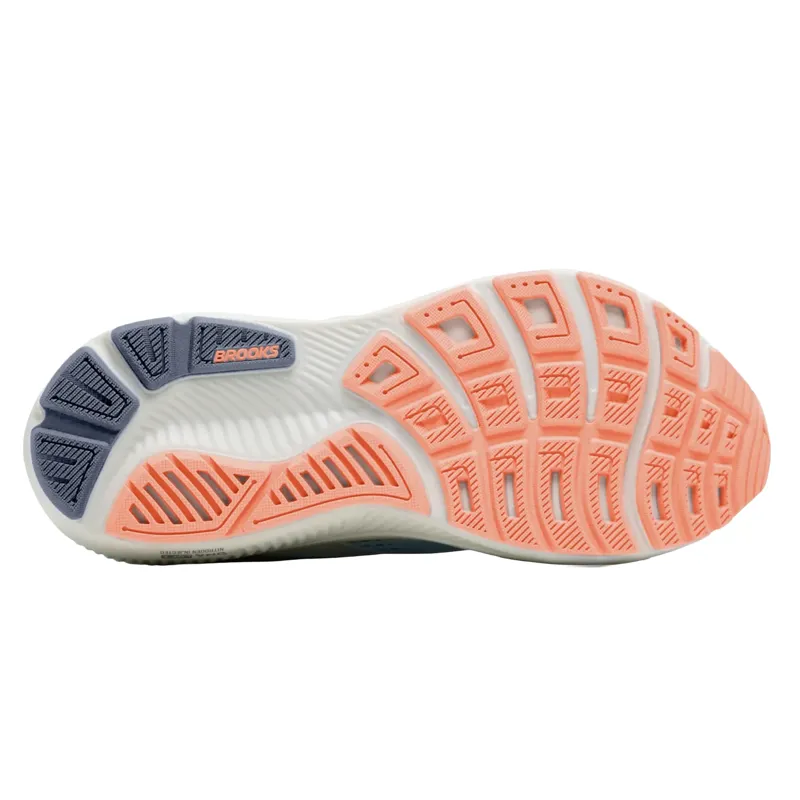Brooks Women's Ghost 18 Running Shoes in Star White/Cyber Peach/Grey-3
