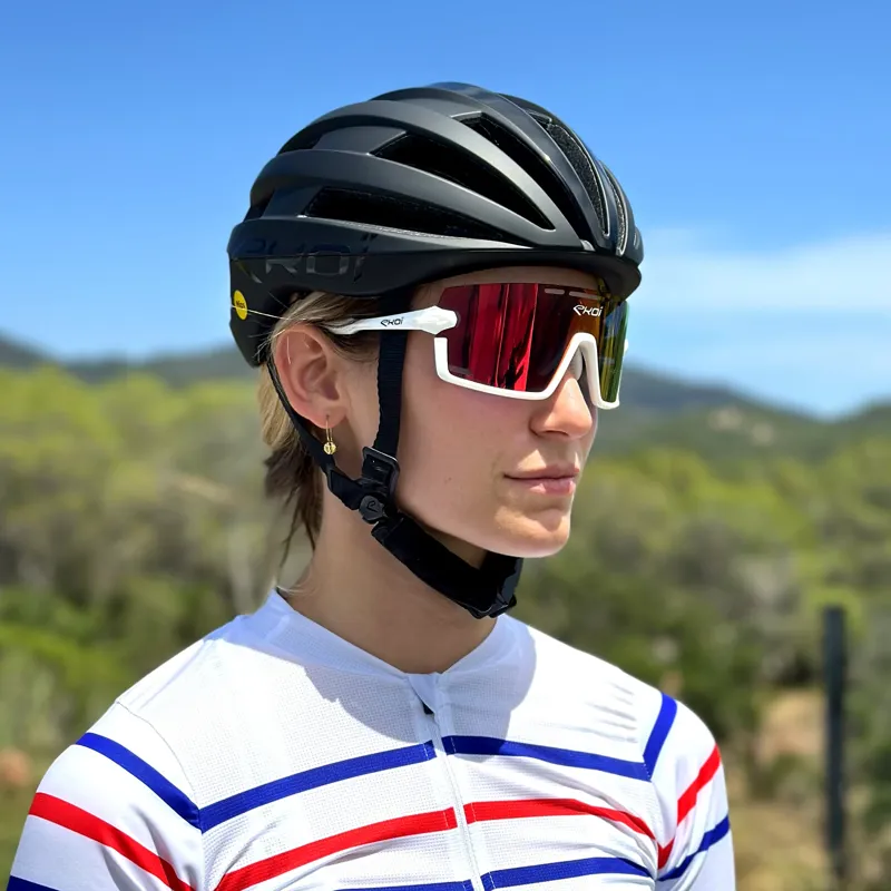 EKOI PERSOEVO8 Cat3 Cycling Glasses in White Revo Red -2