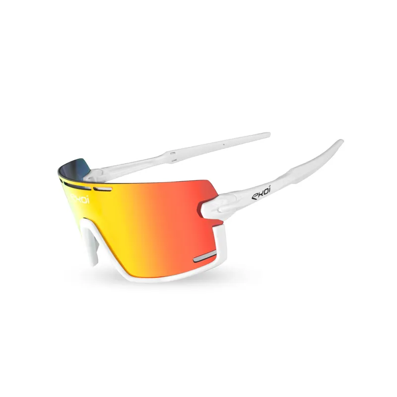 EKOI PERSOEVO8 Cat3 Cycling Glasses in White Revo Red -1