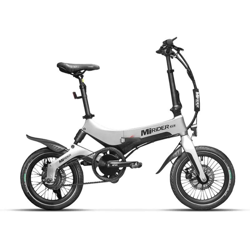 MiRiDER GB3 Folding Electric Bike in Platinum Silver