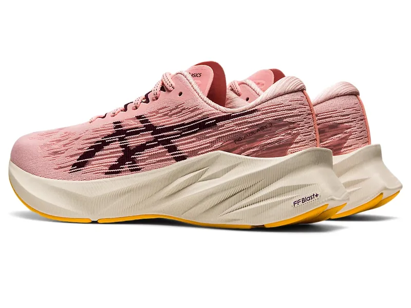 Asics Women's Novablast 3 Running Shoes in Frosted Rose/Deep Mars-4