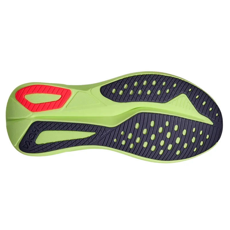 Hoka Men's Mach 7 Neutral Running Shoes in Frost / Neon Yuzu-7