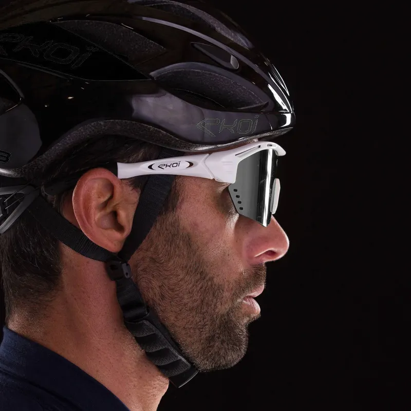 Ekoi  PERSOEVO4 Cat 3 Cycling Glasses in White Mirror-6