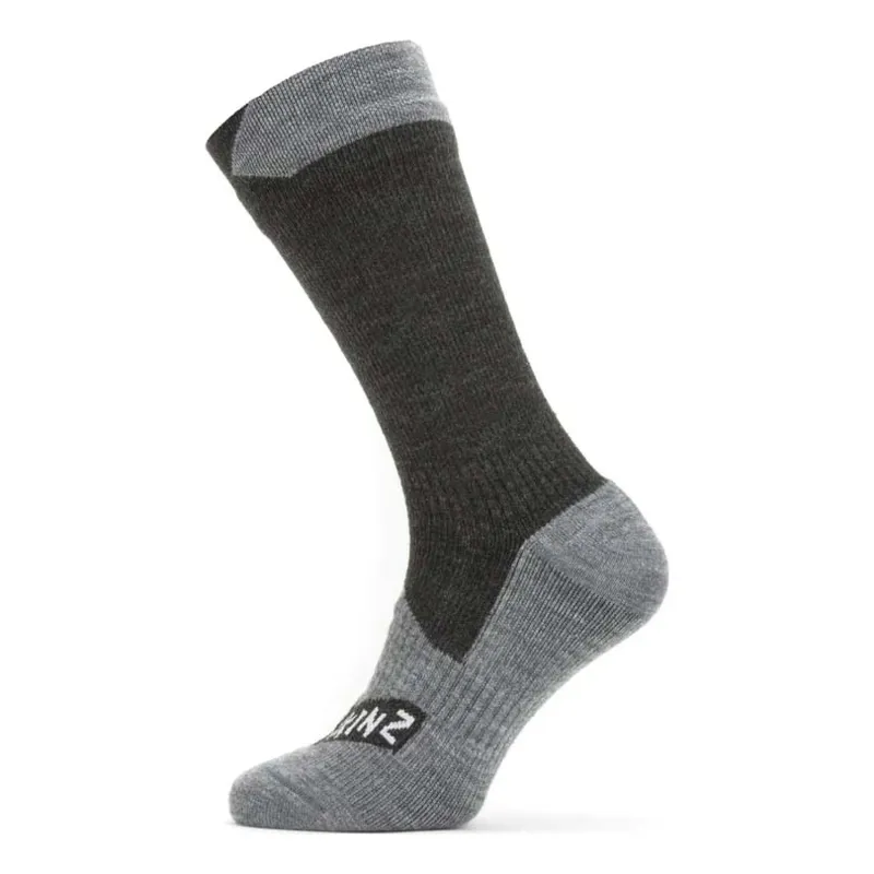SealSkinz Raynham Waterproof All-Weather Mid Length Socks - Black/Grey