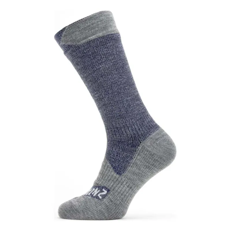 SealSkinz Raynham Waterproof All-Weather Mid Length Socks - Navy/Grey-1