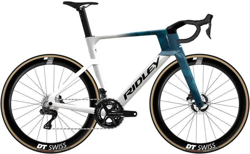 Ridley Noah Fast Ultegra Di2 ARC 1400 65 Road Bike in White/Blue