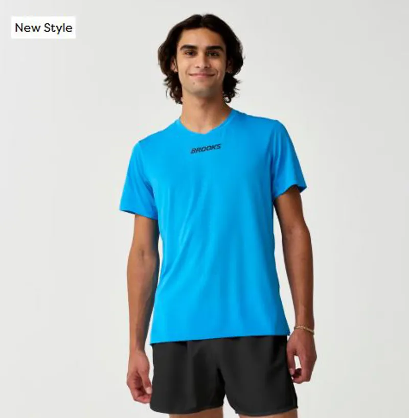 Brooks Men's Dash Cooling Short Sleeve Running T-Shirt in Cyber Blue