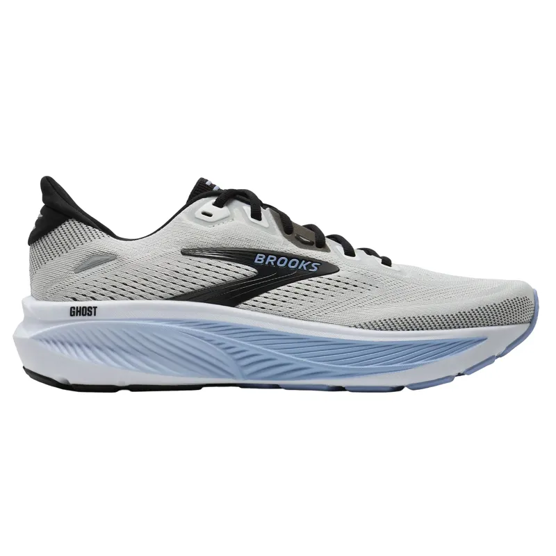 Brooks Men's Ghost 18 Running Shoes in White/Black/Open Air
