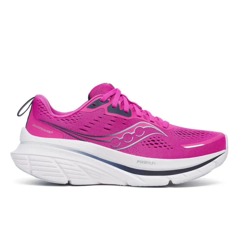 Saucony Women's Guide 18 Running Shoes in Fuchsia/Navy 