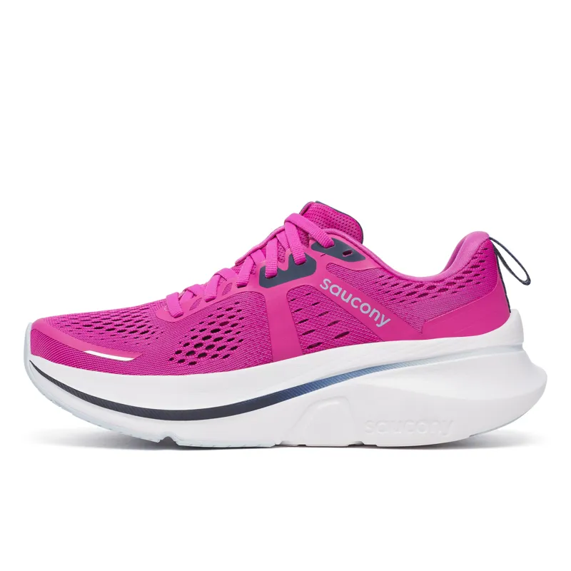 Saucony Women's Guide 18 Running Shoes in Fuchsia/Navy -5