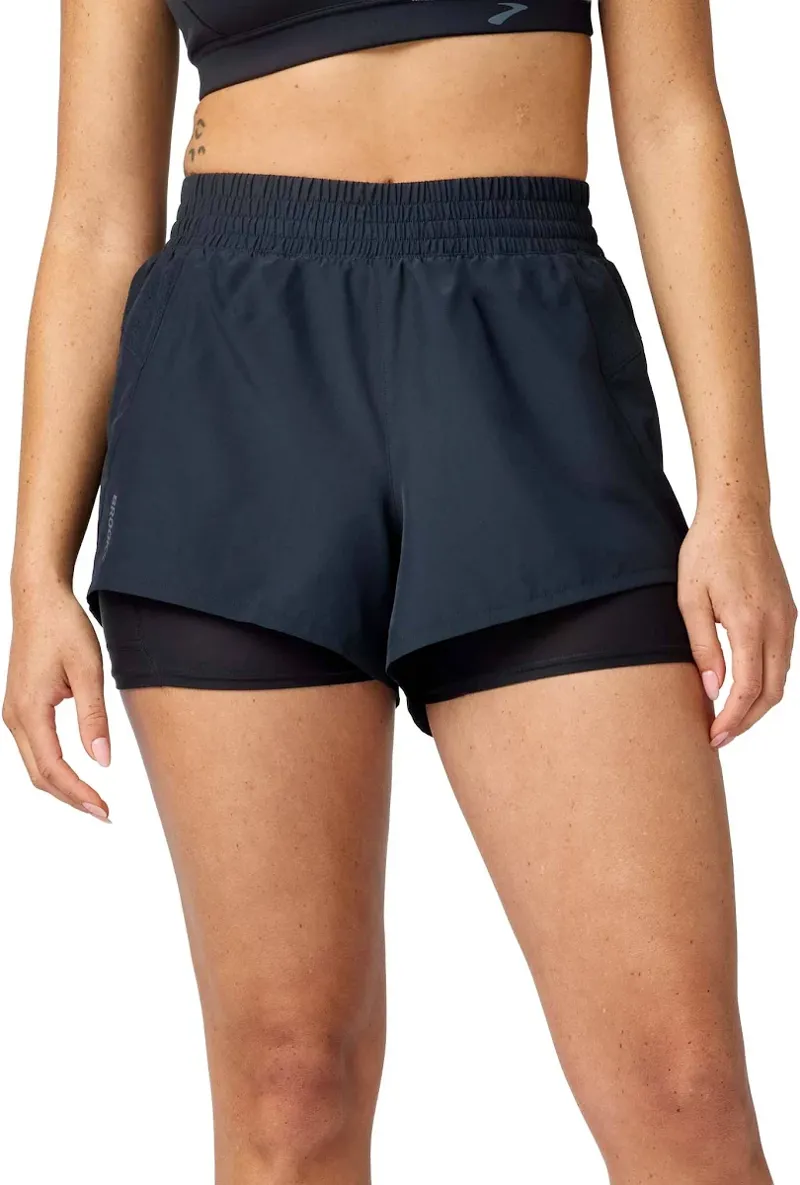 Brooks Women's Dash 2-in-1 Running Shorts in Black 