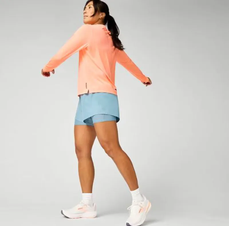 Brooks Women's Dash 2-in-1 Running Shorts in Blue Haze-2