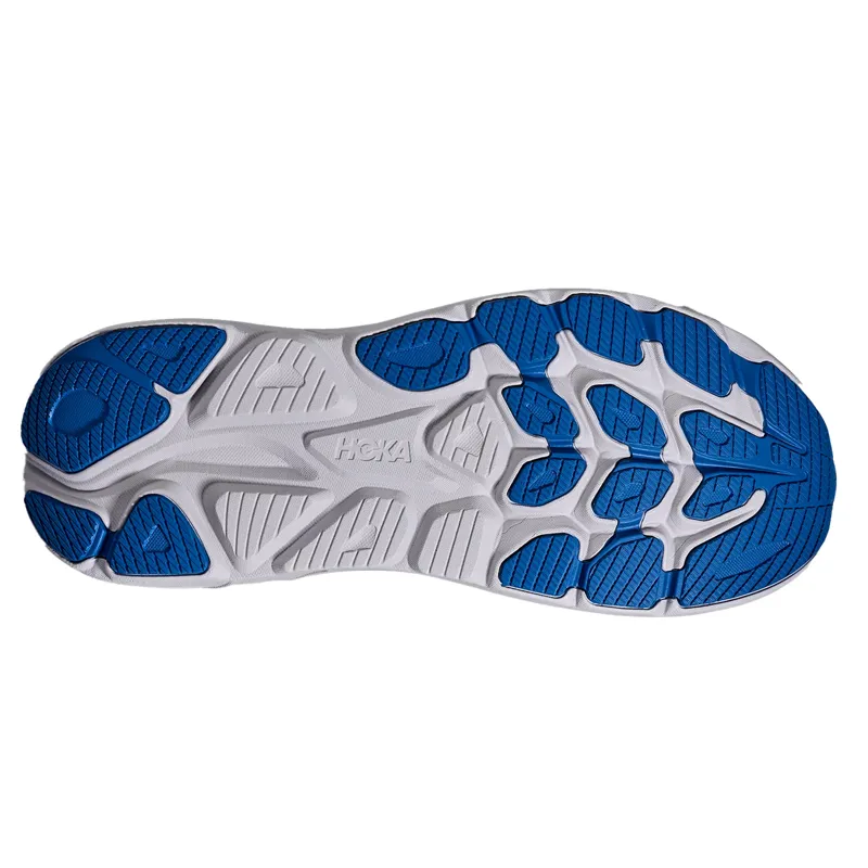 Hoka Men's Clifton 10 Running Shoes in Ash Grey / Neon Flame -4