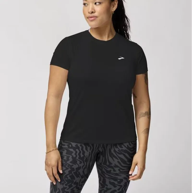 Brooks Women's Sprint Free 3.0 Short Sleeve Running Top in Black-2