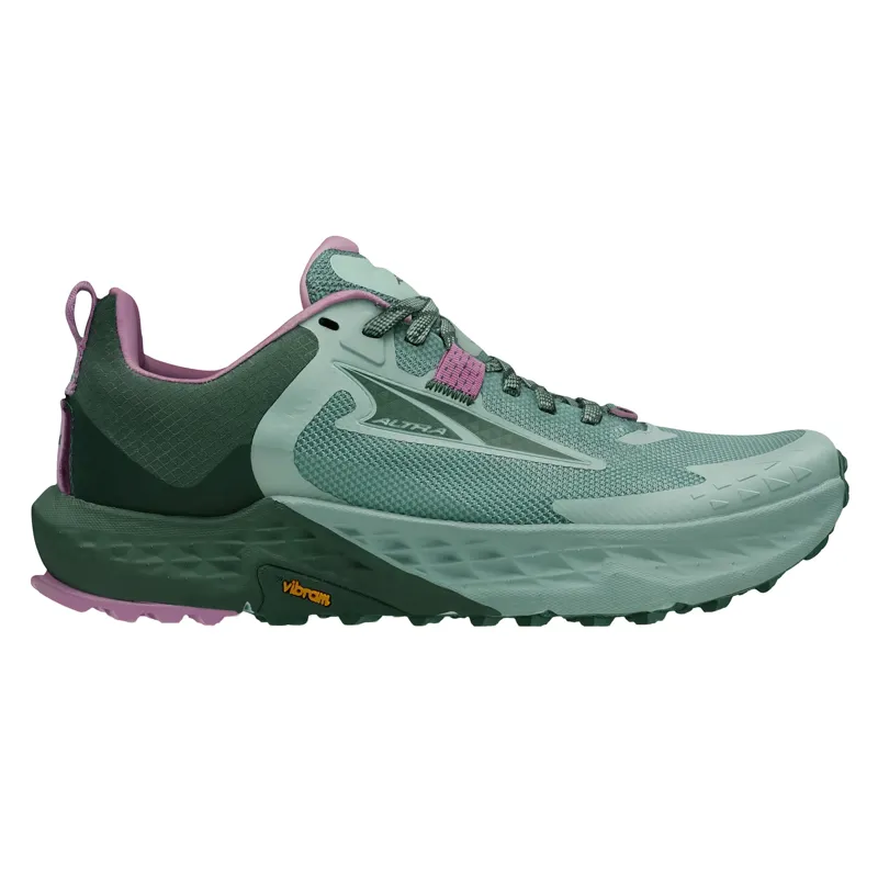 Altra Women's Timp 5 Trail Running Shoes in Macaw Green / Deep Forest