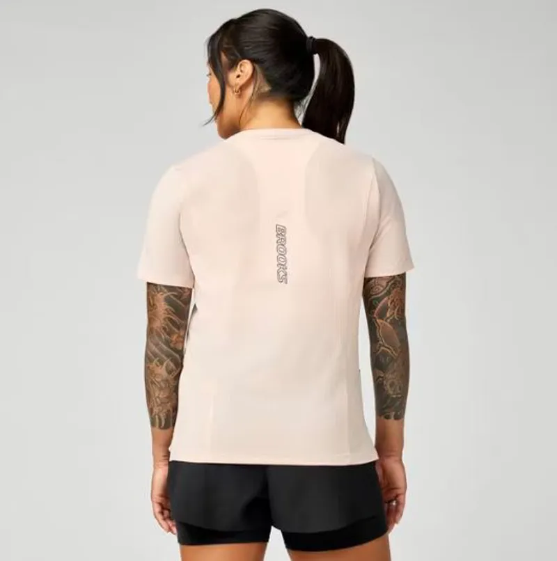 Brooks Women's High Point Short Sleeve 2.0 Running Top in Rose Dusk-2