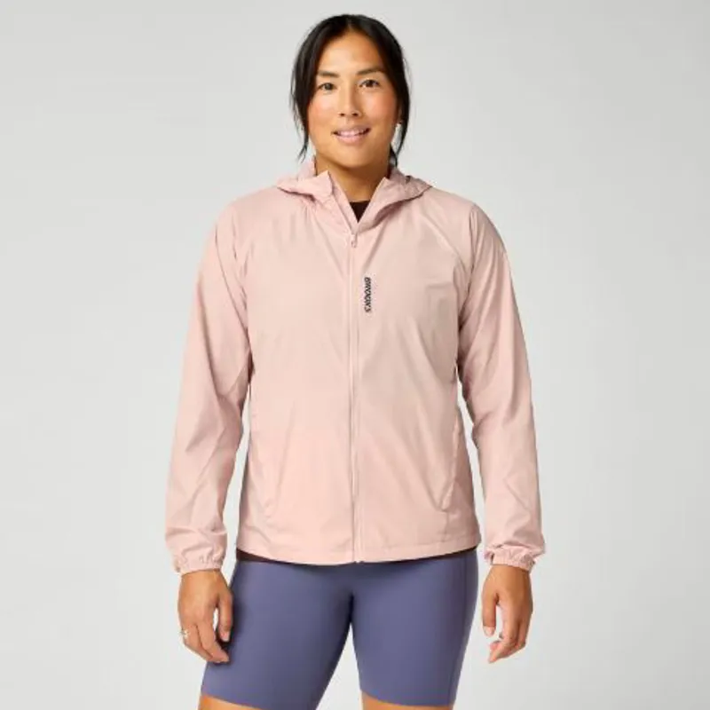 Brooks Women's Canopy Packable Running Jacket in Rose Dust