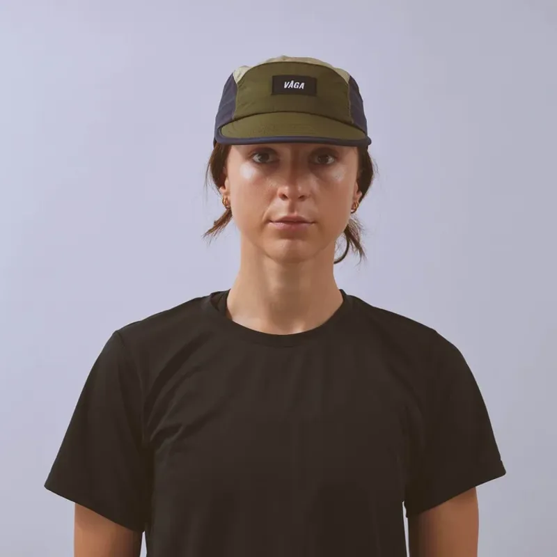 Vaga Pacer Running Cap in Navy Blue  Utility Green Taupe-5