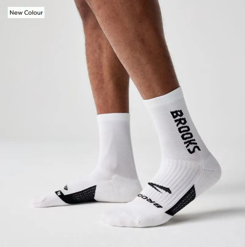 Brooks Unisex Ghost Crew Running Socks in  White