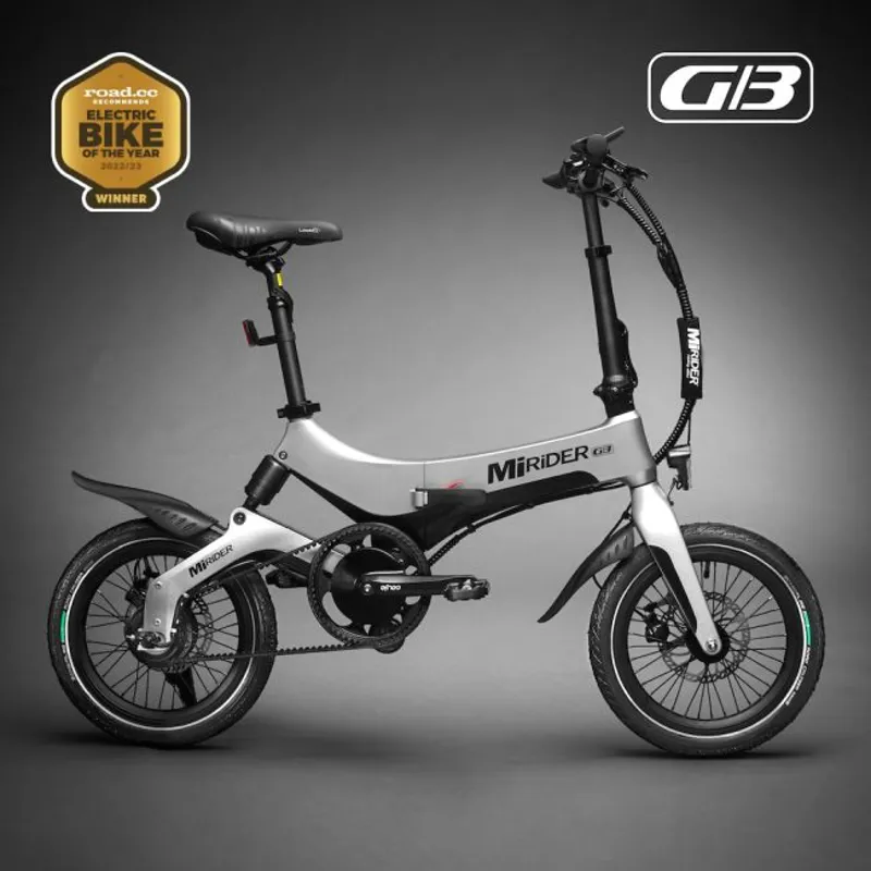 MiRiDER GB3 Folding Electric Bike in Platinum Silver-1