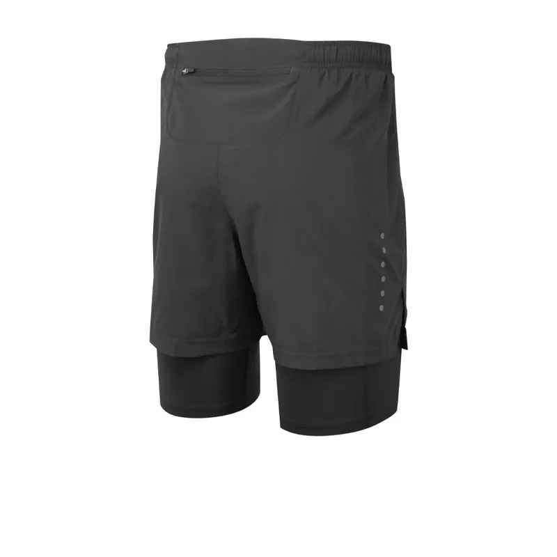 Ronhill Core Twin 2-in-1 Running Shorts in All Black-1