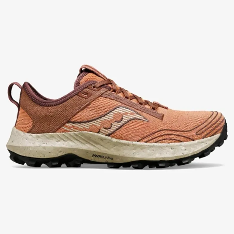 Saucony Peregrine 14 Women's RFG Sustainable Trail Shoe in Clove/Cacao