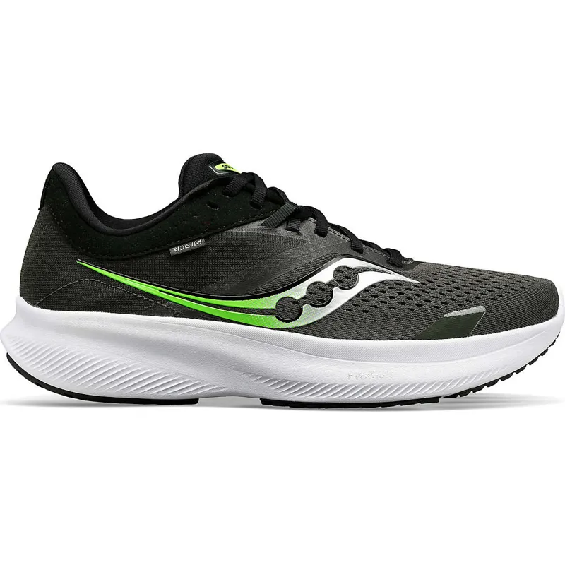 Saucony Men's Ride 16 Running Shoes in Umbra Slime