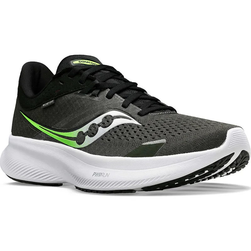 Saucony Men's Ride 16 Running Shoes in Umbra Slime-1