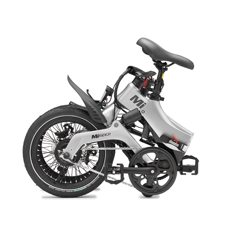 MiRiDER One Electric Folding eBike in Platinum Silver -1