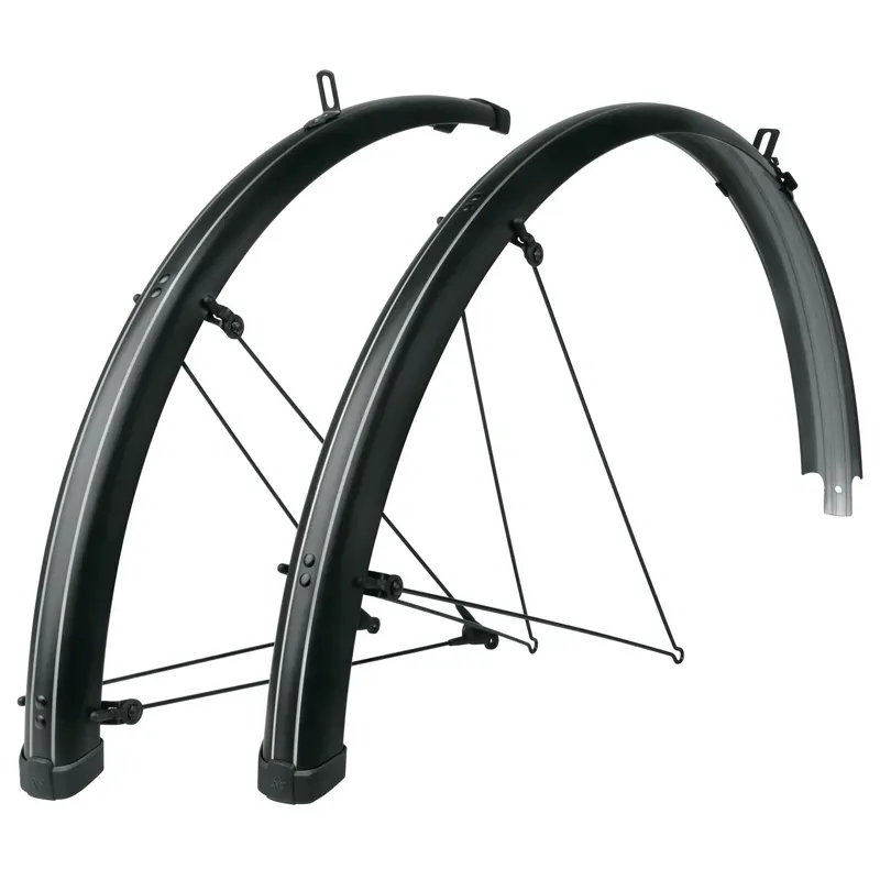 SKS Bluemels Stripes 28-inch Mudguard Set in Black/Grey